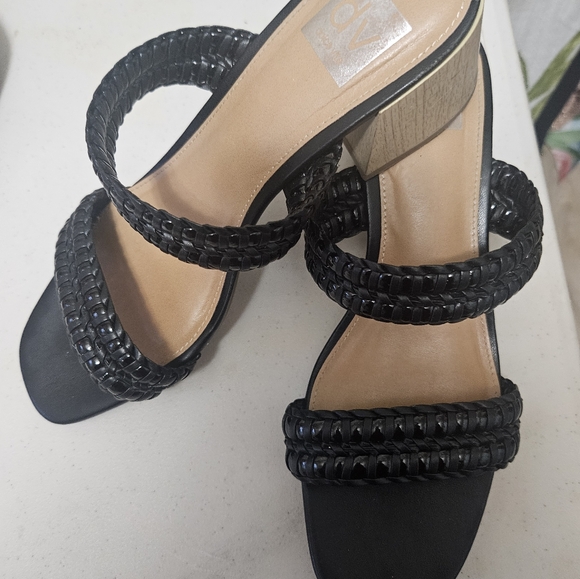 DV by Dolce Vita Santana  Black Woven Strap Women's Sandals chunky heal … - Picture 4 of 11